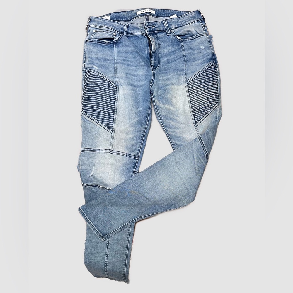 Men’s Pac Sun Moto Stacked Skinny Jeans